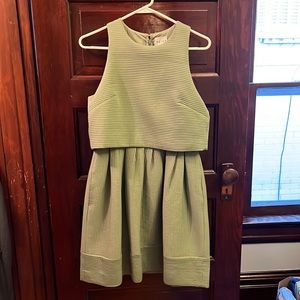 Reiss quilted sage green dress size 6
